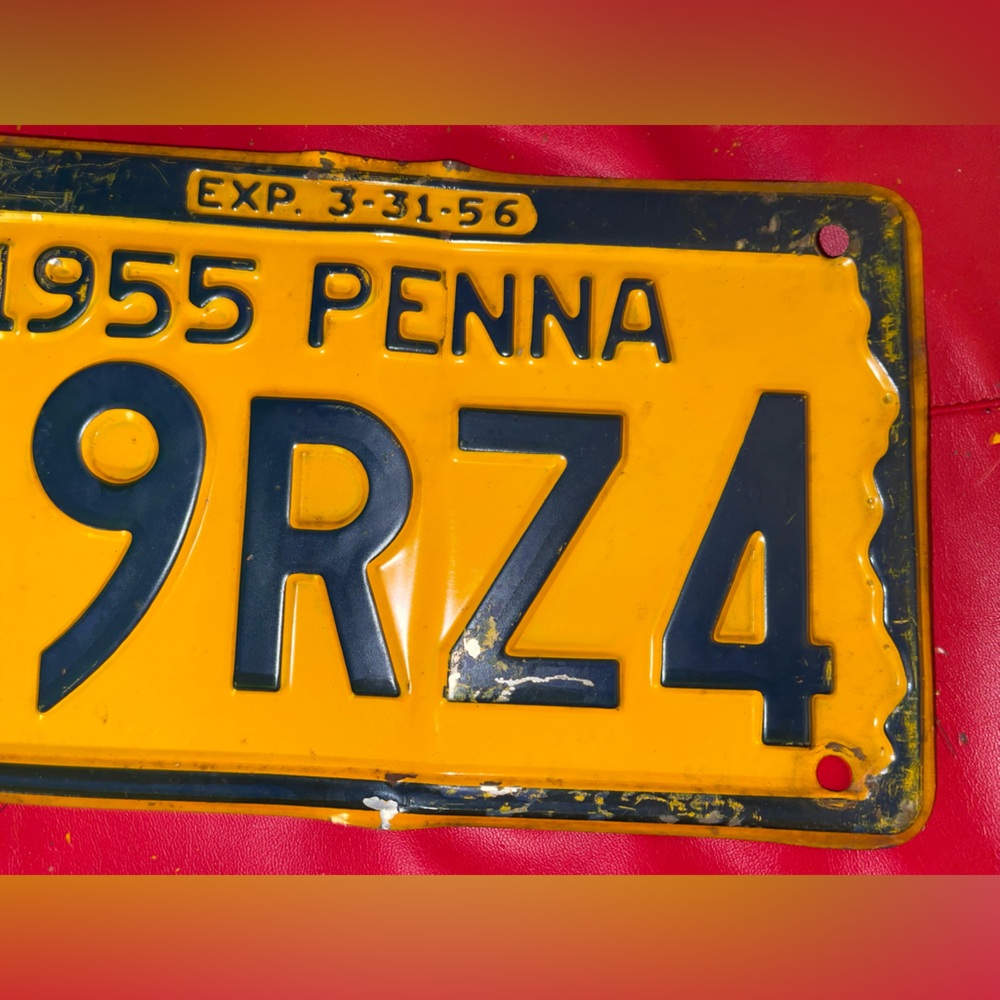 Pennsylvania Vintage 1955 License Plate. 89RZ4 - Picture 3 of 4